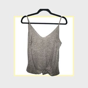 Wishlist gray v neck tie front tank top small
